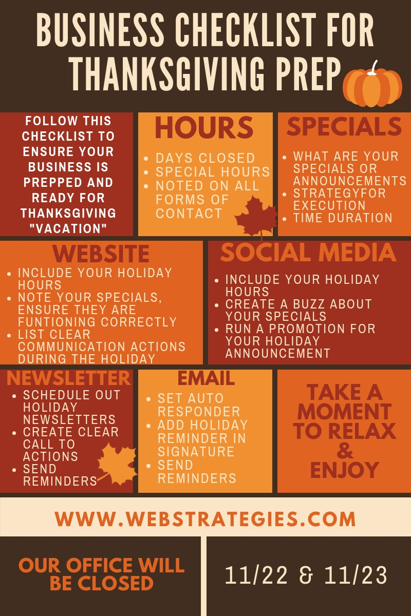 Business Checklist For Thanksgiving Prep Web Strategies