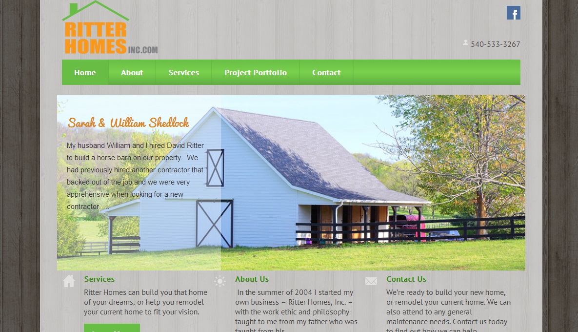 ritter homes website design