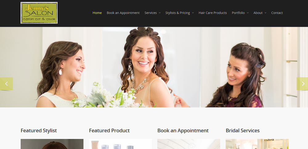 jennys salon website design