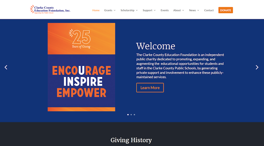 Clarke County Education Foundation Website Launch Web Strategies