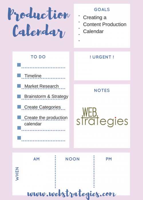 Creating a Content Production Calendar Web Strategies